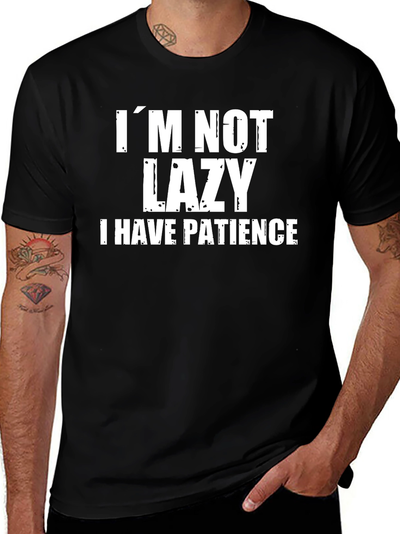Funny Im Not Lazy Graphic Tee - Mens Humor Shirt