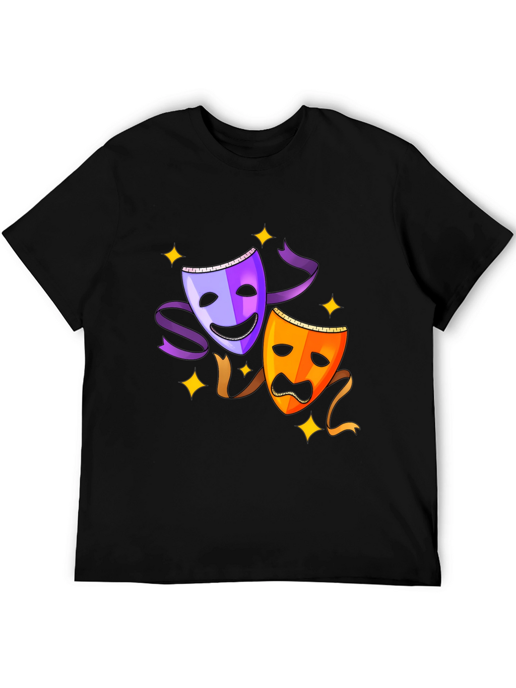 Comedy and Tragedy Masks Graphic Tee