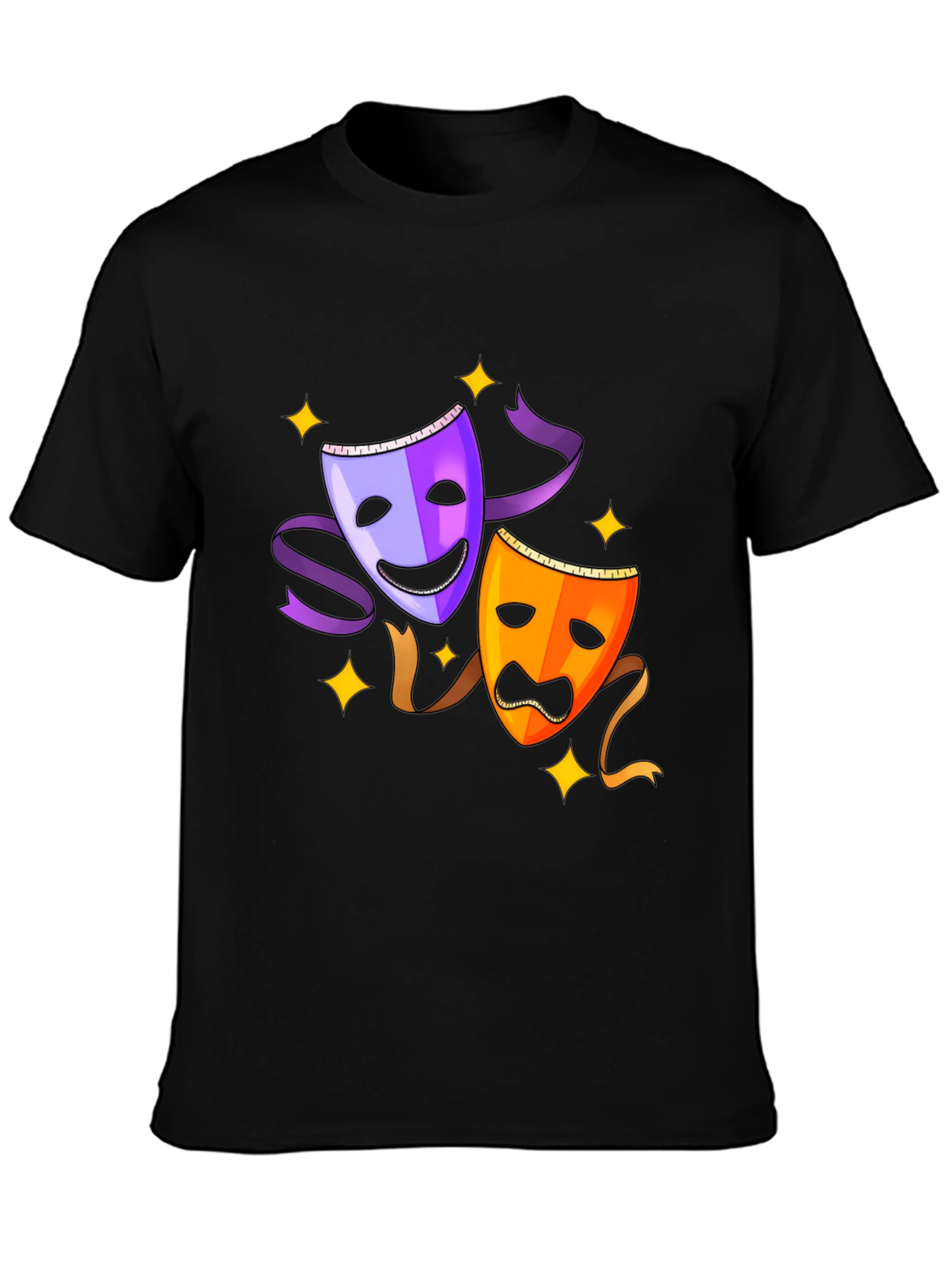 Comedy and Tragedy Masks Graphic Tee
