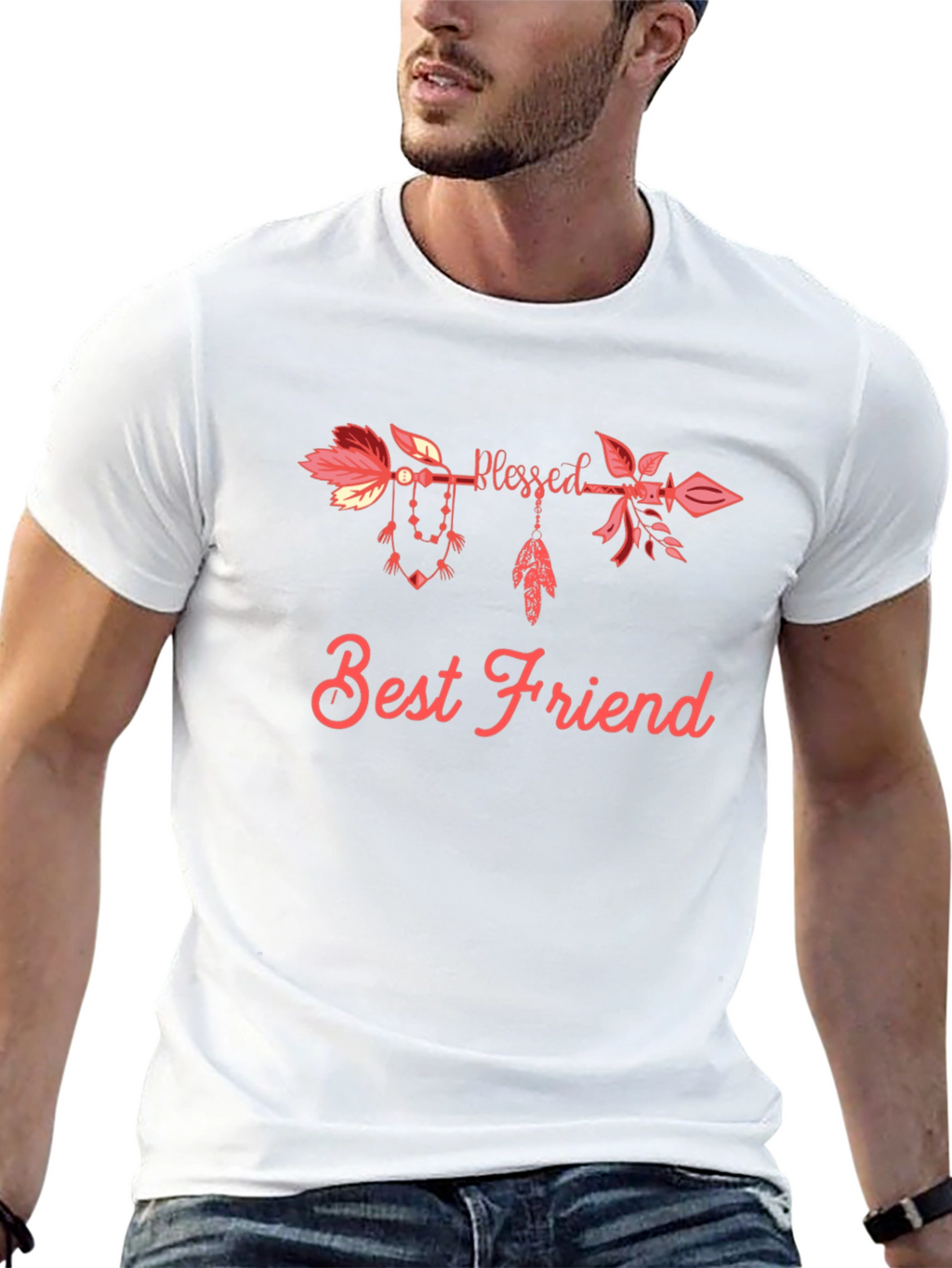 Blessed Best Friend Arrow Graphic T-Shirt
