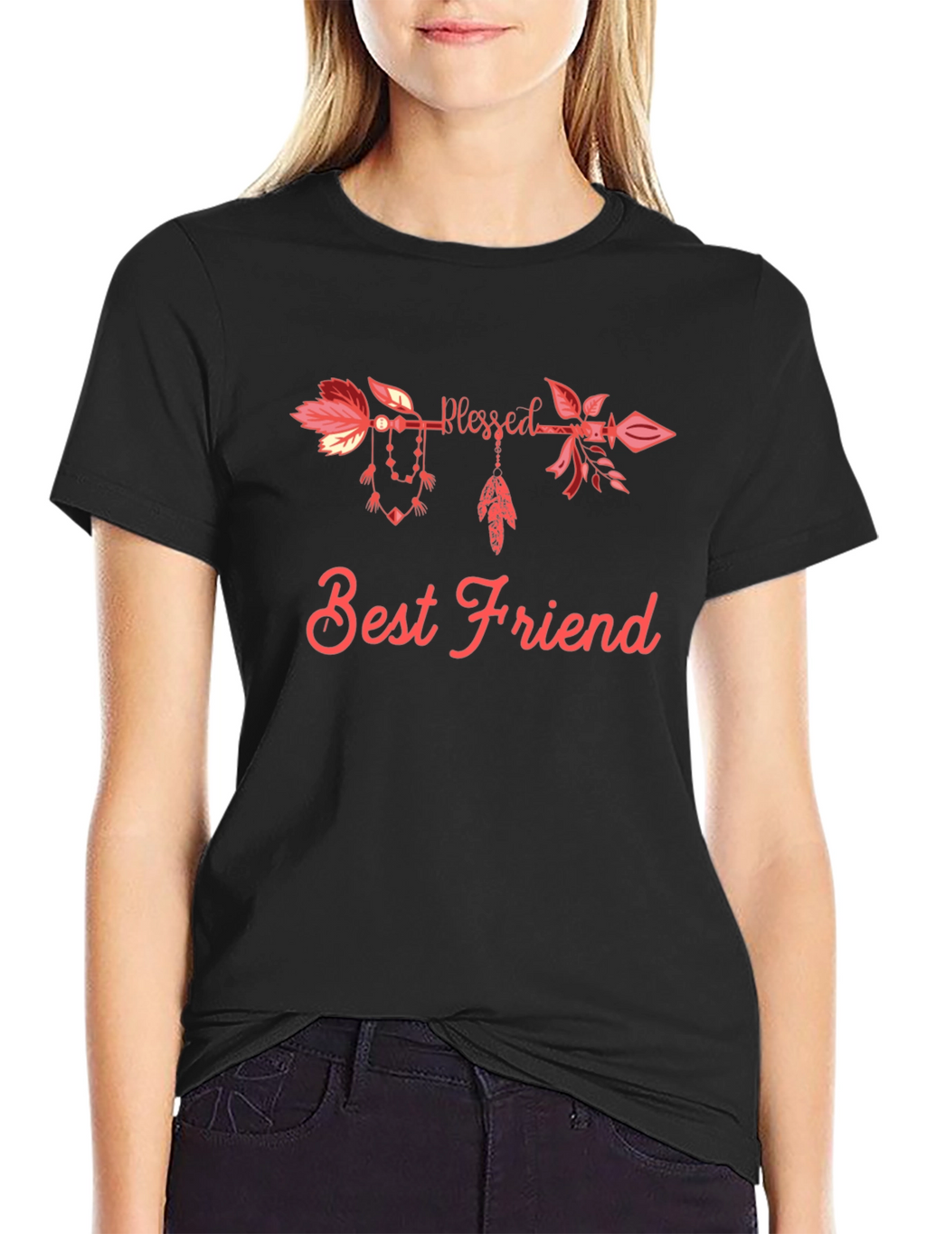 Blessed Best Friend Arrow Graphic T-Shirt