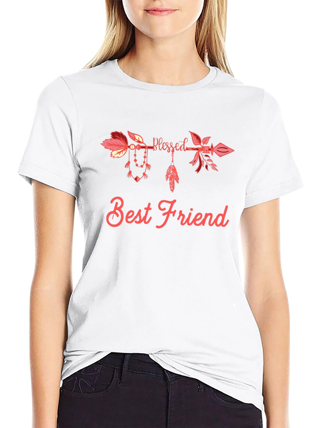 Blessed Best Friend Arrow Graphic T-Shirt