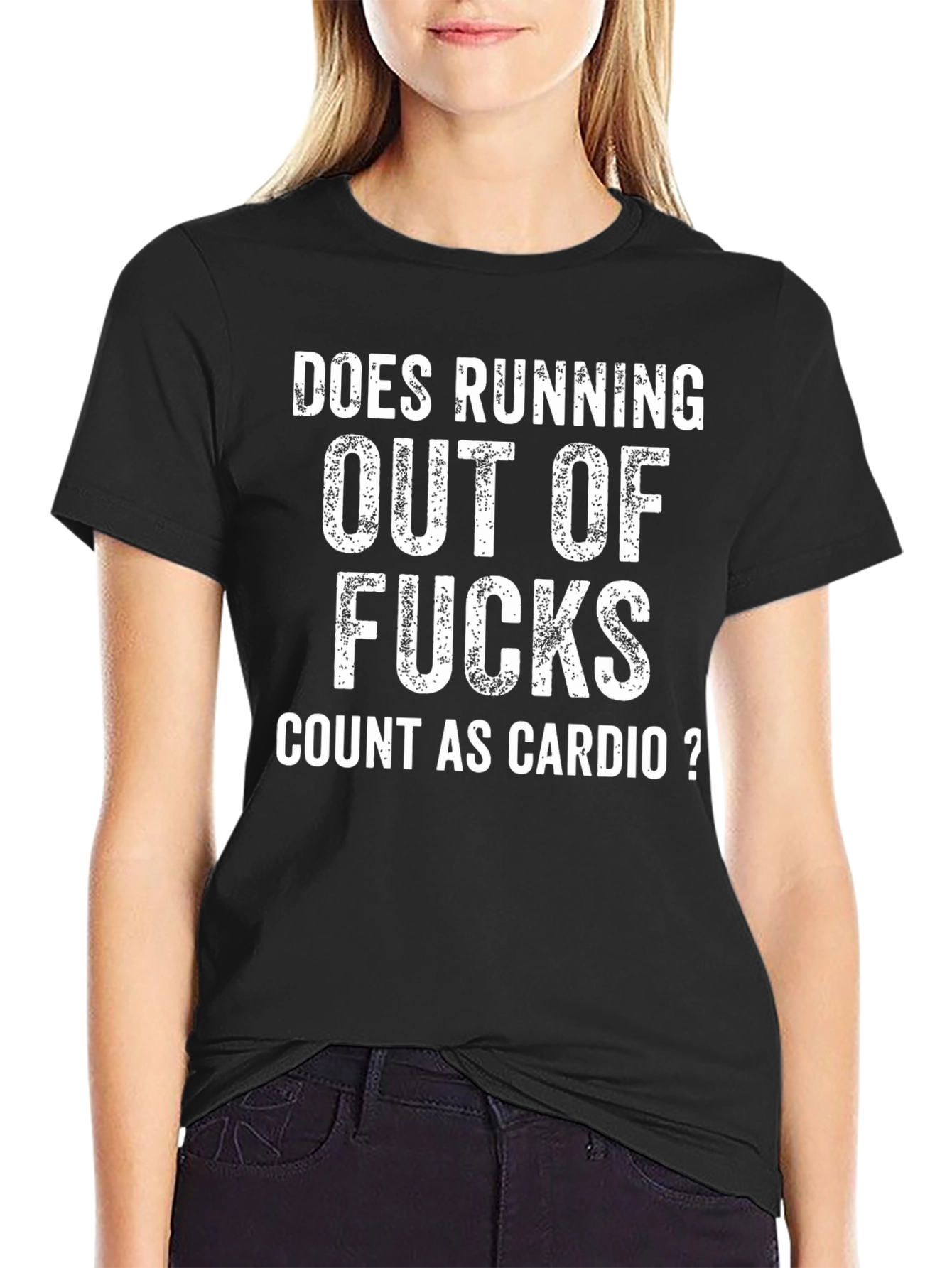 Funny Cardio T-Shirt: Running Out of Fucks