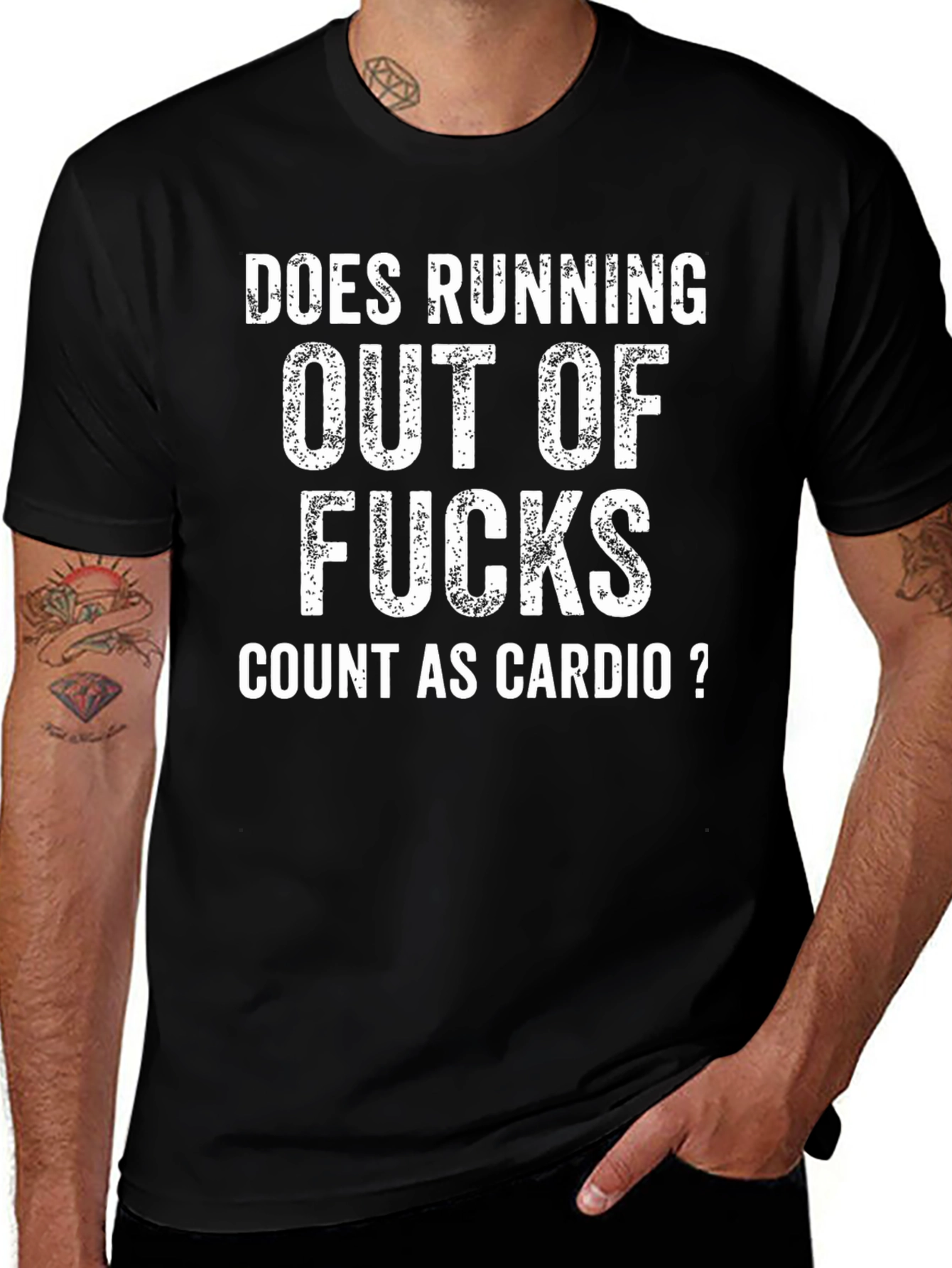 Funny Cardio T-Shirt: Running Out of Fucks