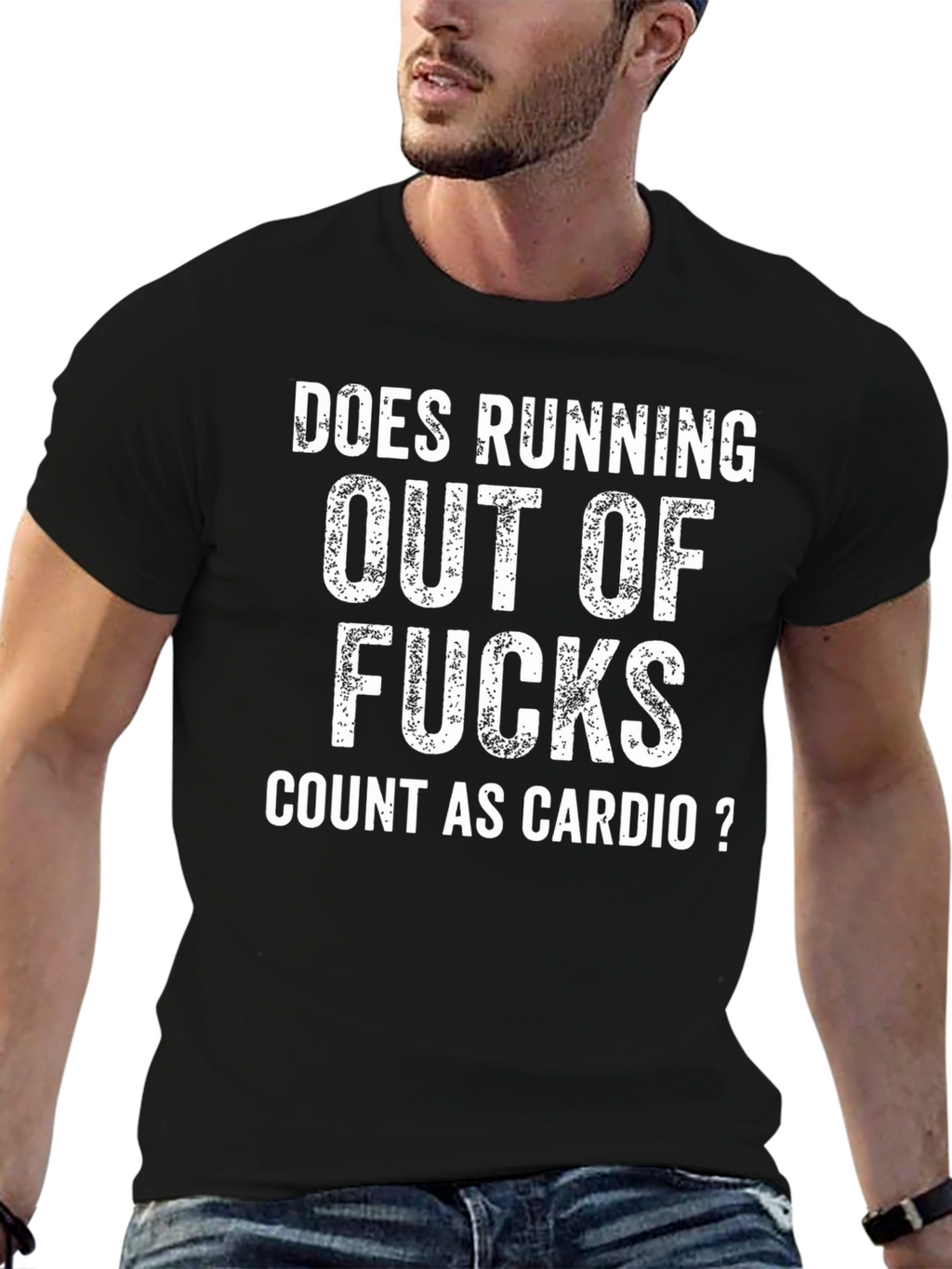 Funny Cardio T-Shirt: Running Out of Fucks