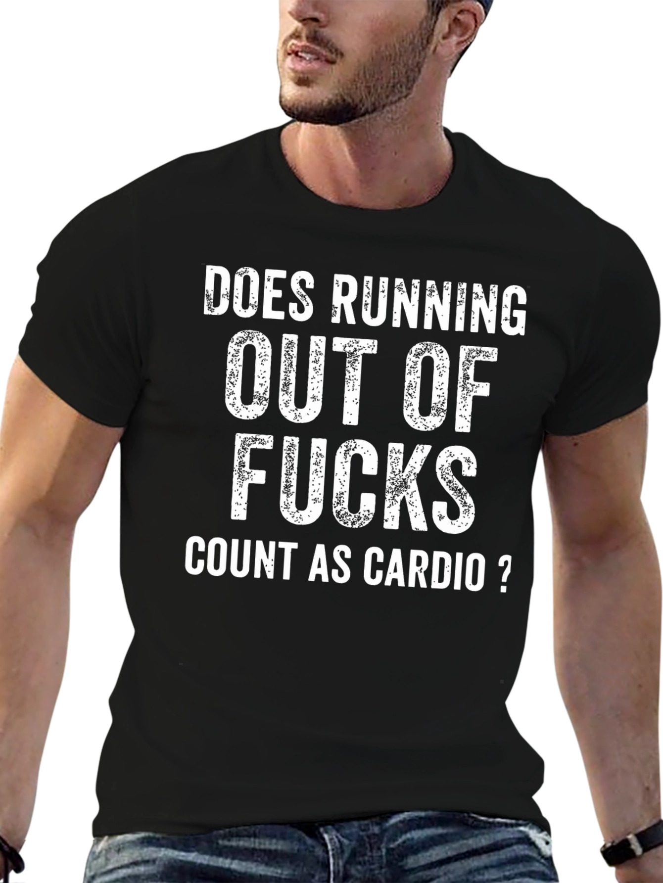 Funny Cardio T-Shirt: Running Out of Fucks