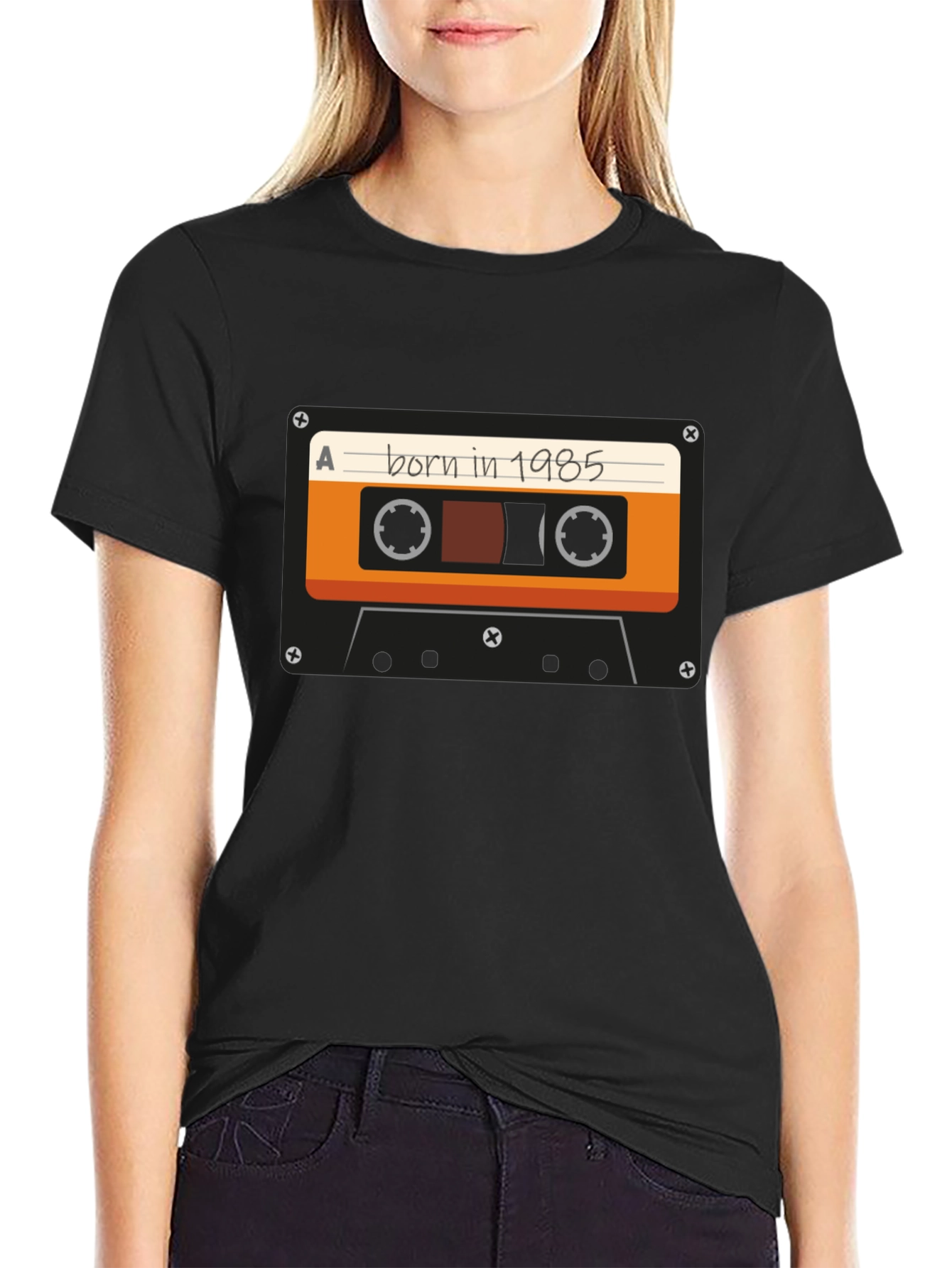 Born in 1985 Cassette Tape Graphic T-Shirt