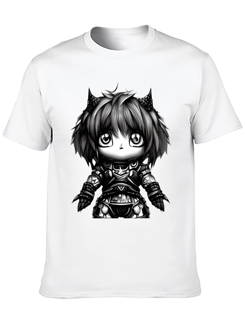 Anime Knight Graphic Tee - Black