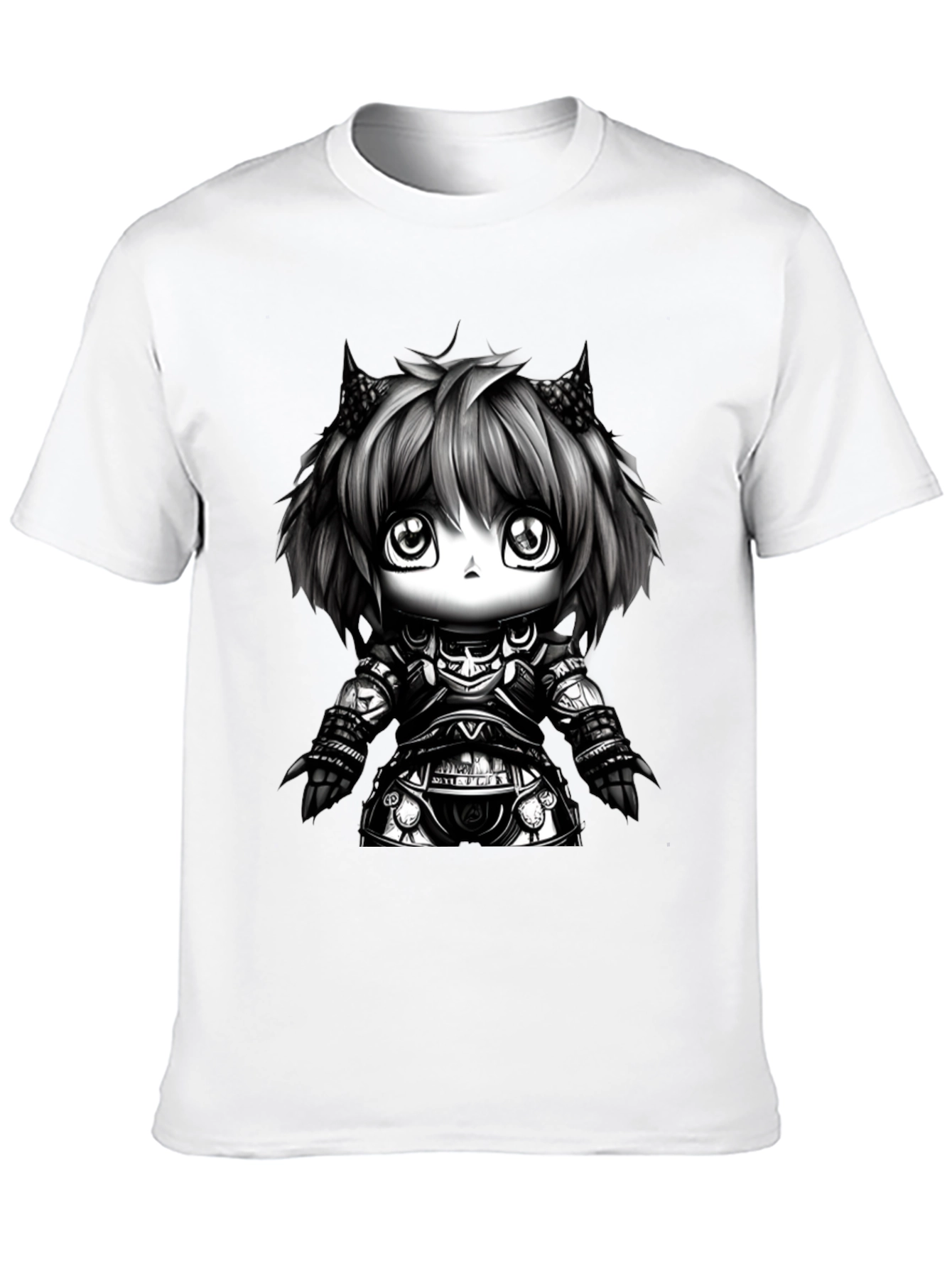 Anime Knight Graphic Tee - Black