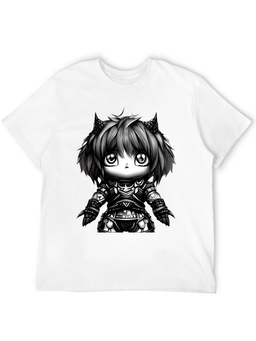 Anime Knight Graphic Tee - Black