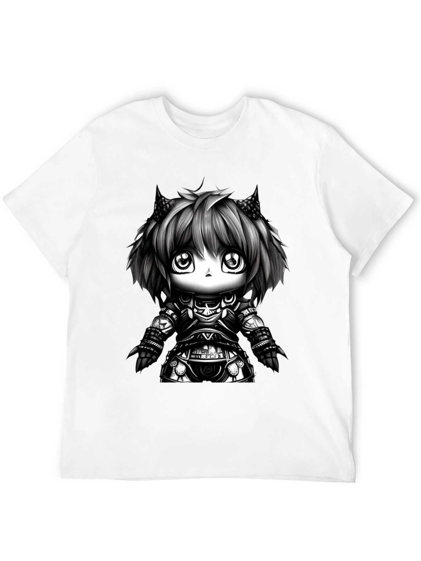 Anime Knight Graphic Tee - Black
