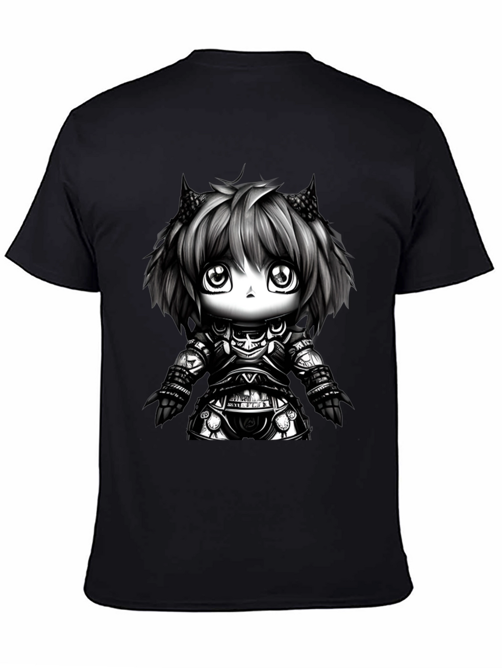 Anime Knight Graphic Tee - Black