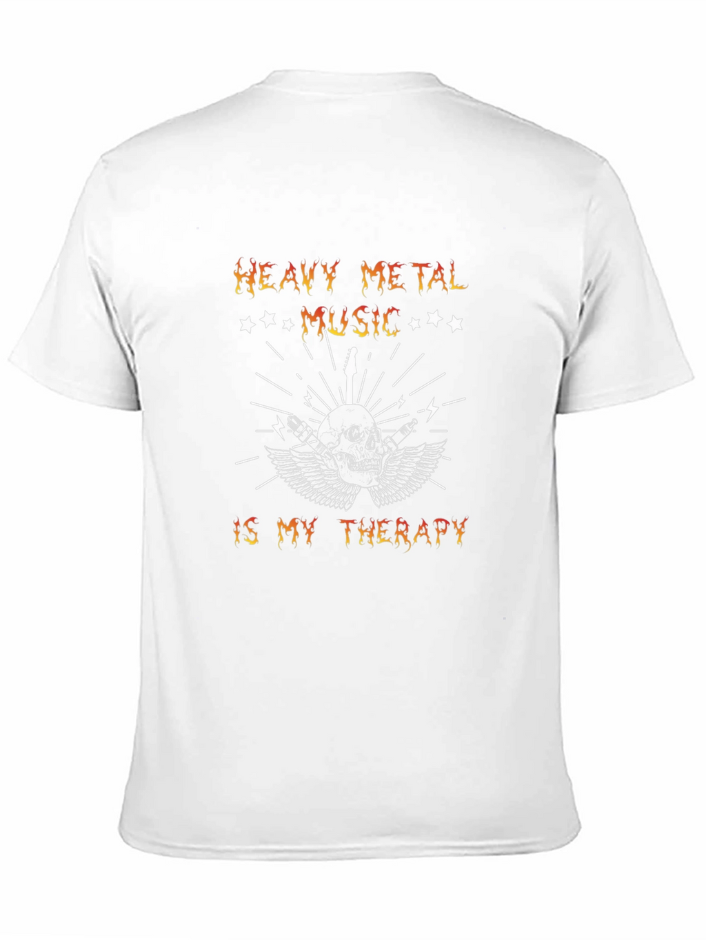 Heavy Metal Music Therapy Skull Graphic T-Shirt