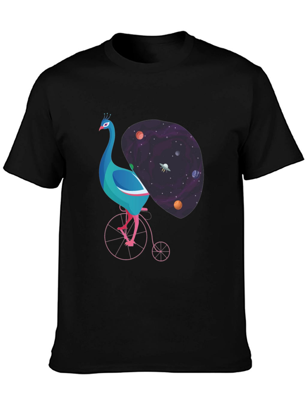 Cosmic Peacock Bike Graphic Tee