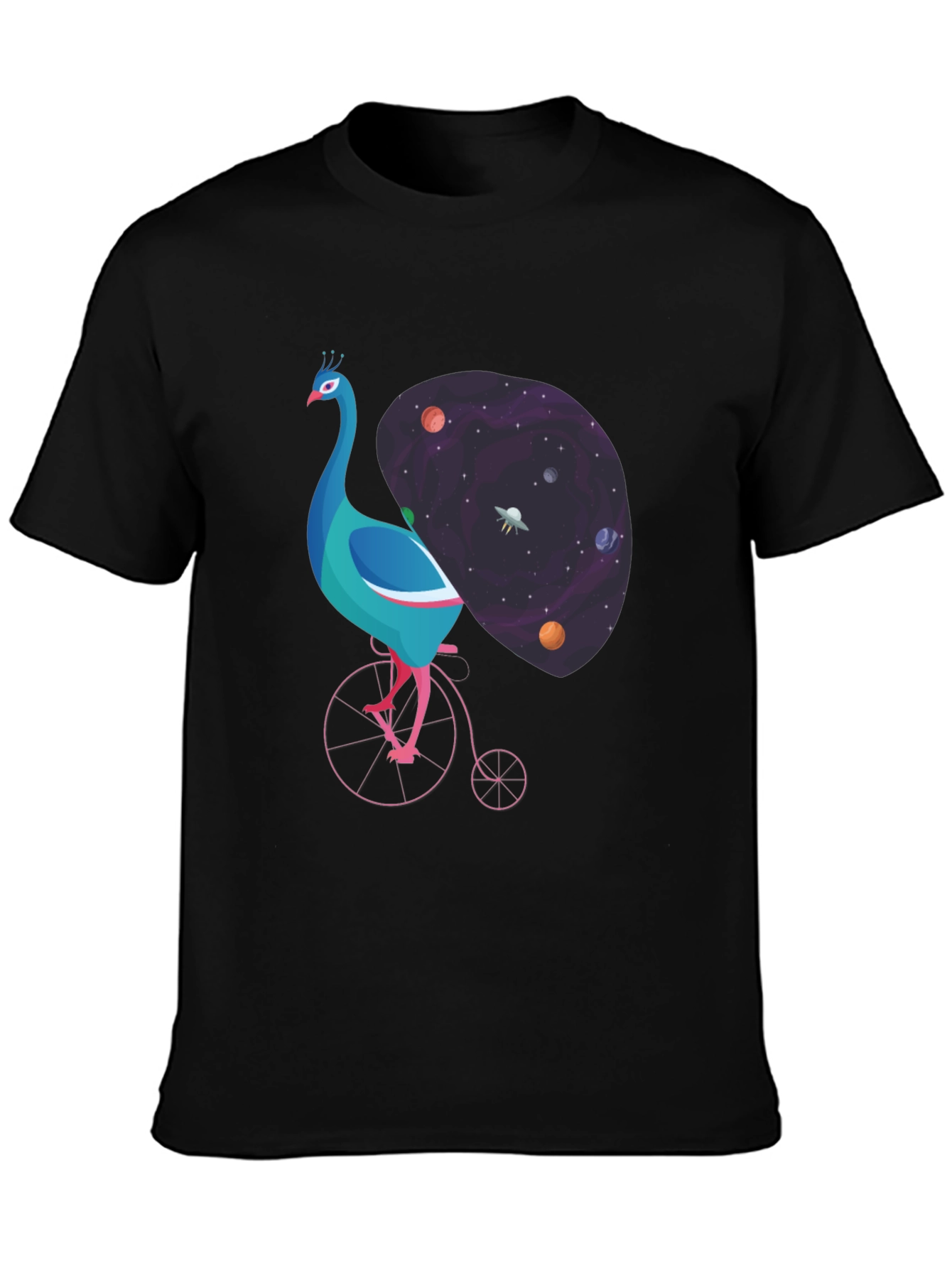 Cosmic Peacock Bike Graphic Tee