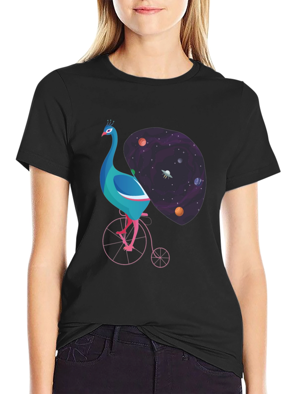 Cosmic Peacock Bike Graphic Tee
