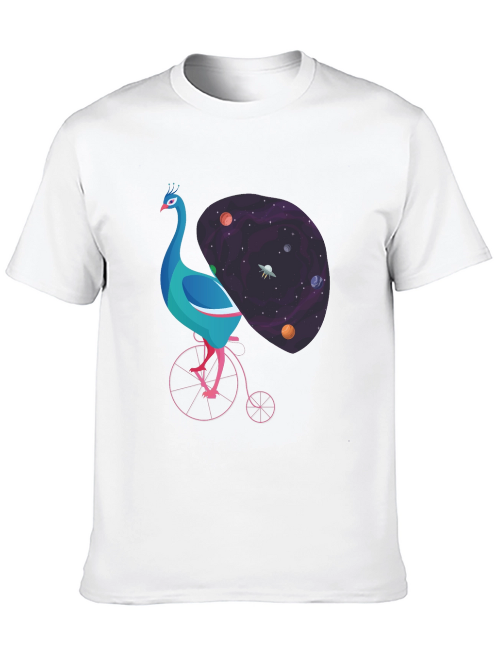 Cosmic Peacock Bike Graphic Tee