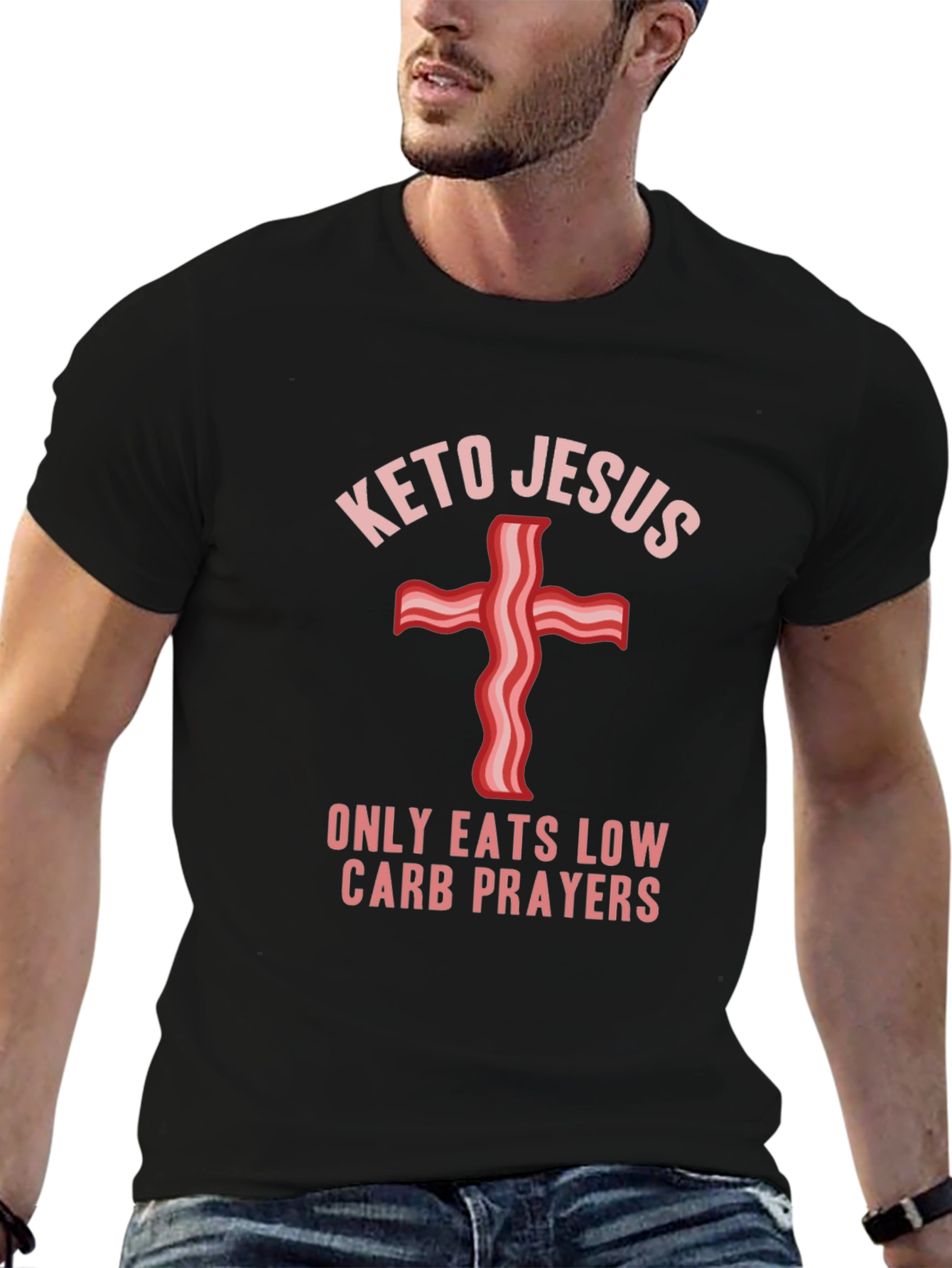 Keto Jesus Low Carb Prayers Graphic Tee
