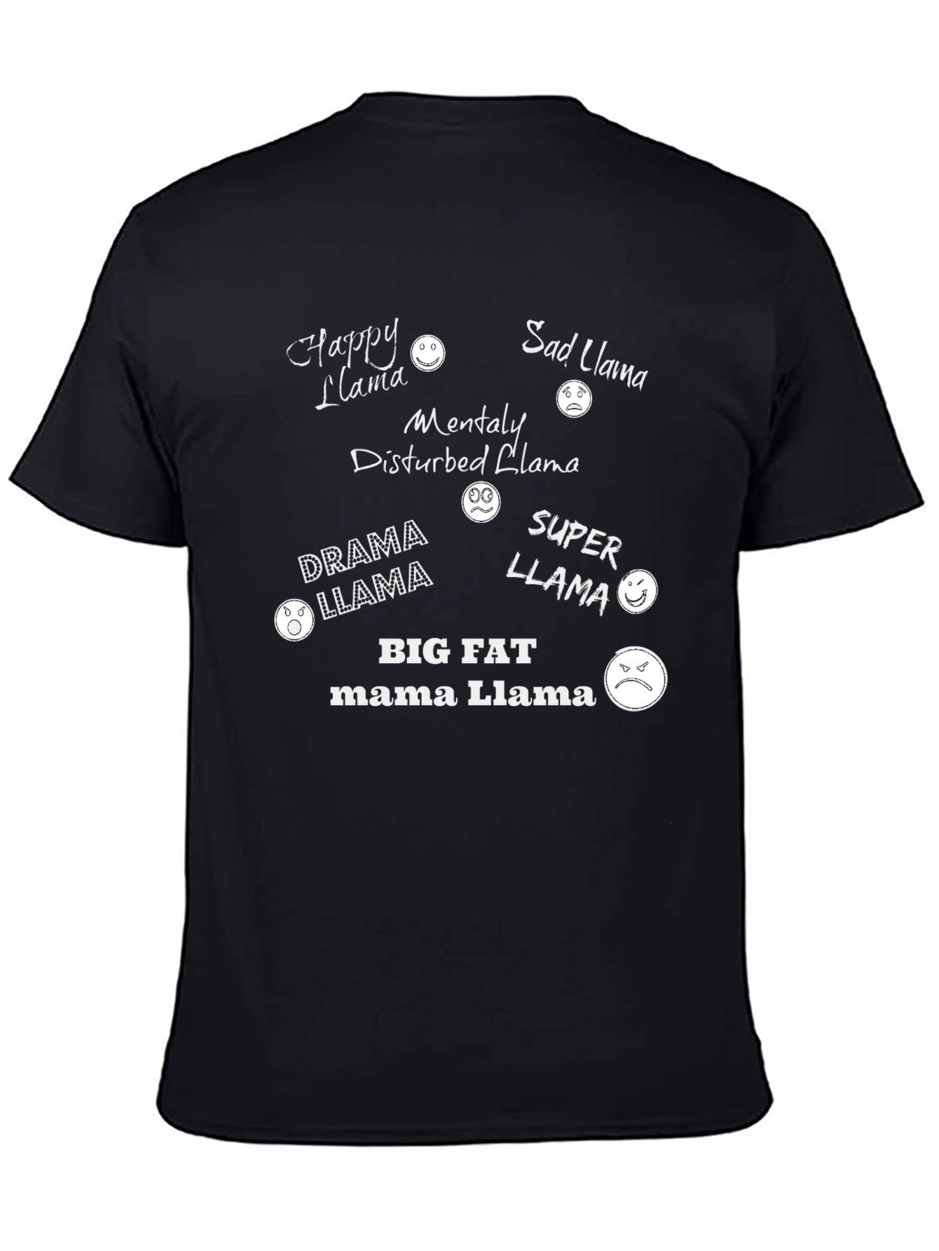 Funny Llama T-Shirt - Happy Sad Drama Llama