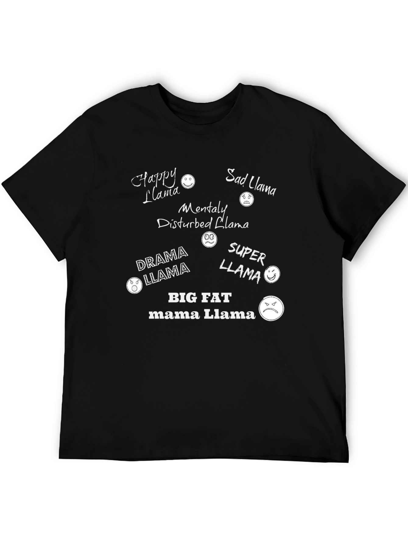 Funny Llama T-Shirt - Happy Sad Drama Llama