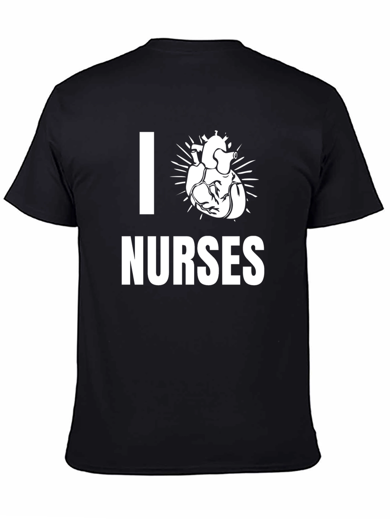 I Heart Nurses Graphic Tee - Black Cotton T-Shirt