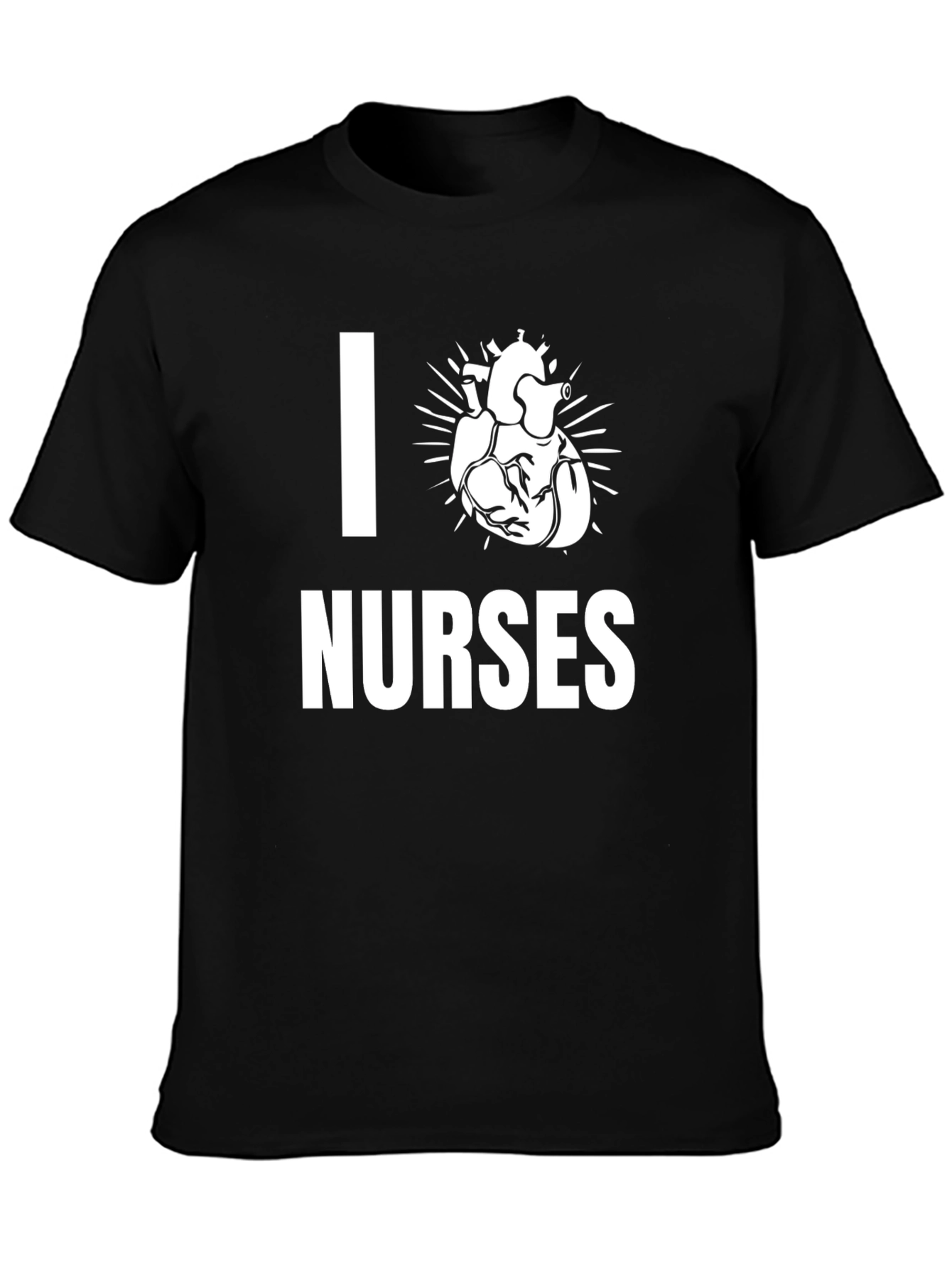 I Heart Nurses Graphic Tee - Black Cotton T-Shirt
