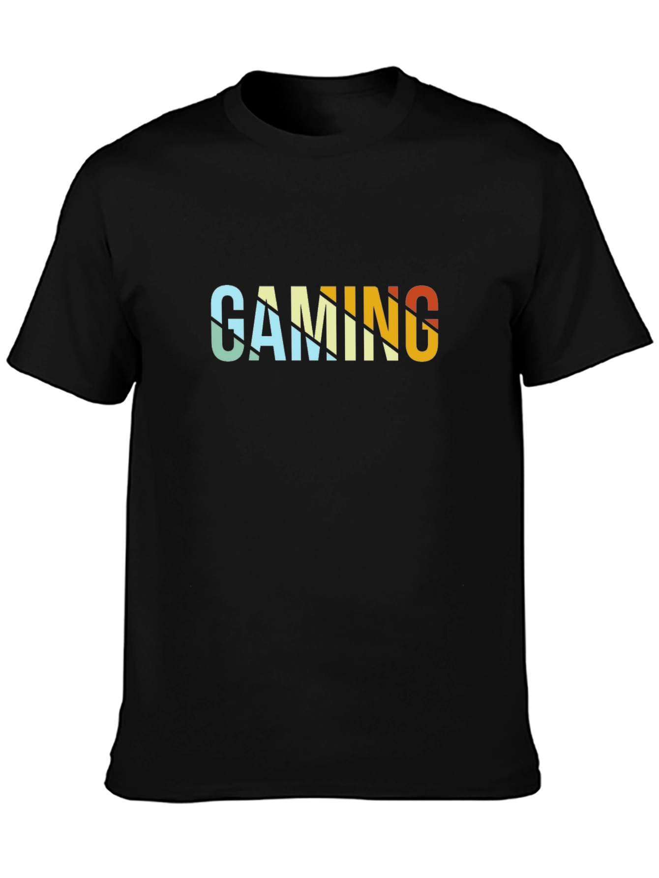 Gaming Retro Style Graphic Tee - Black Cotton