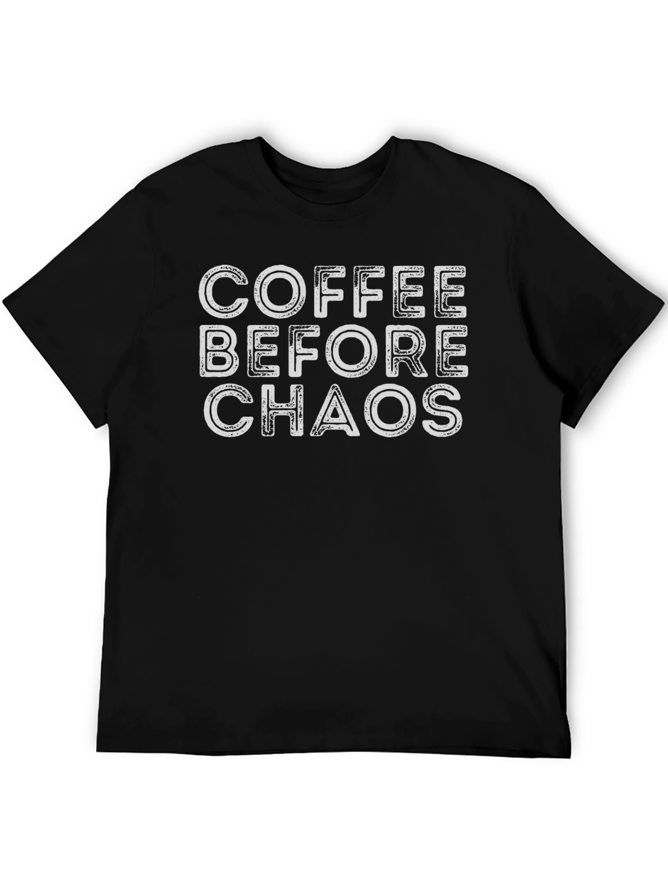 Coffee Before Chaos Graphic T-Shirt - Black