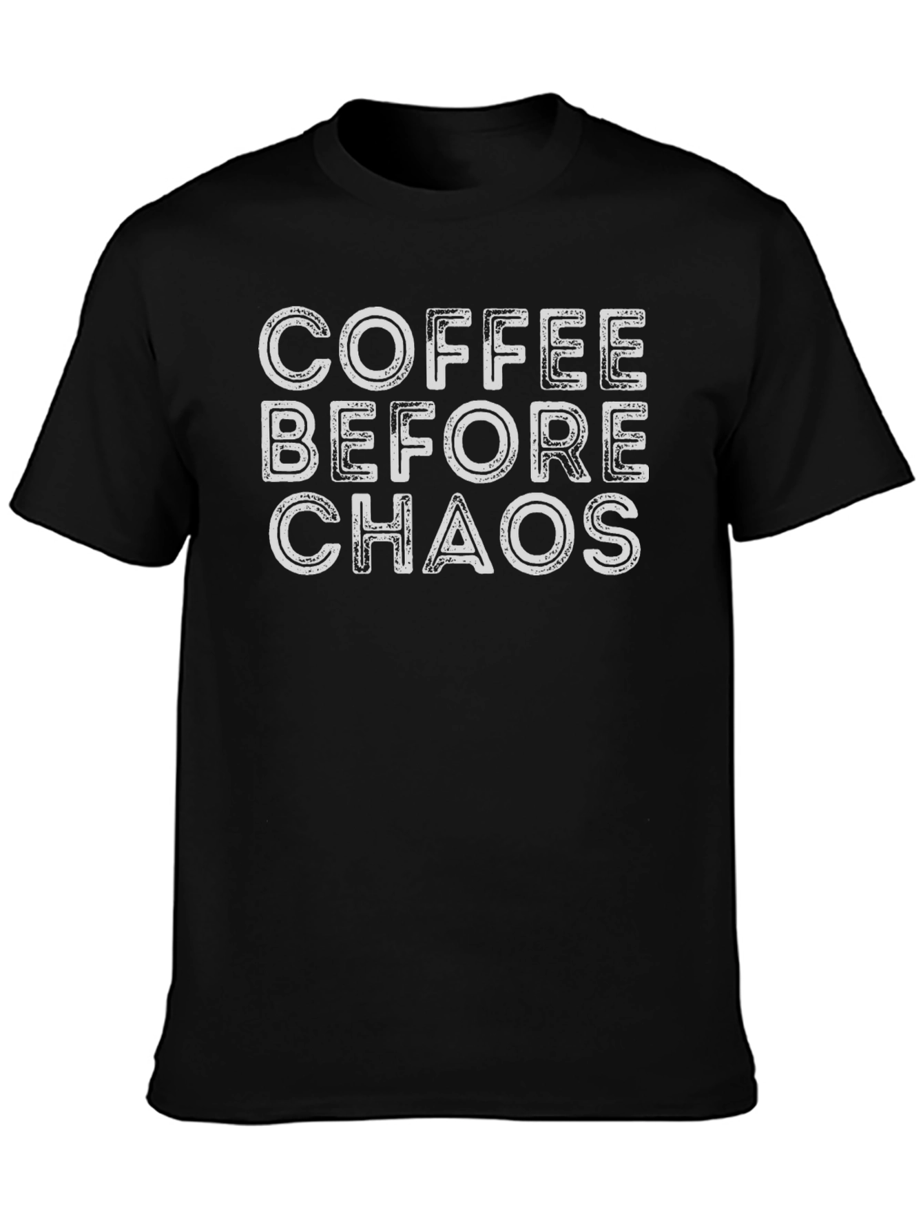 Coffee Before Chaos Graphic T-Shirt - Black