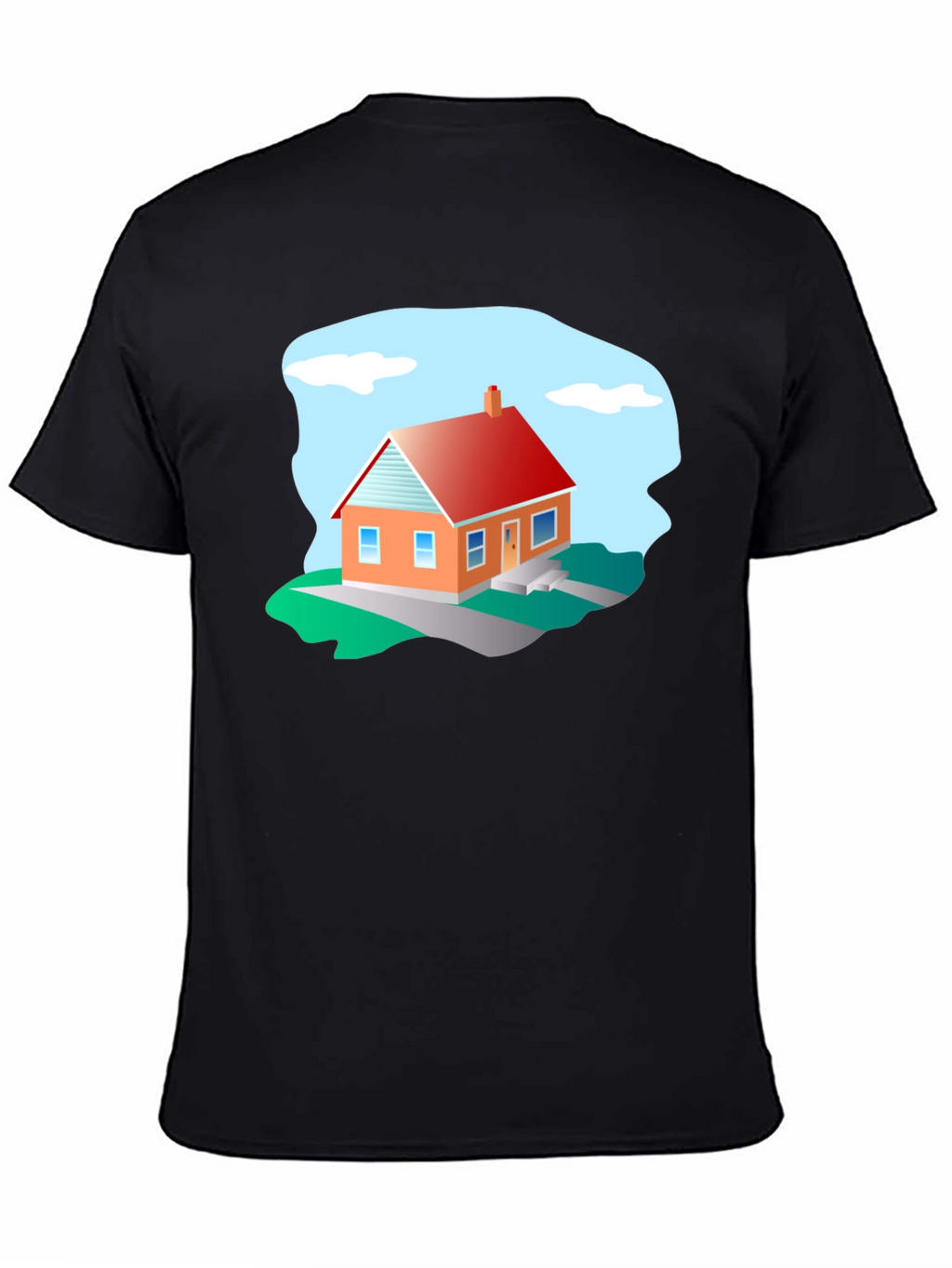 House Graphic T-Shirt - Black Cotton Tee