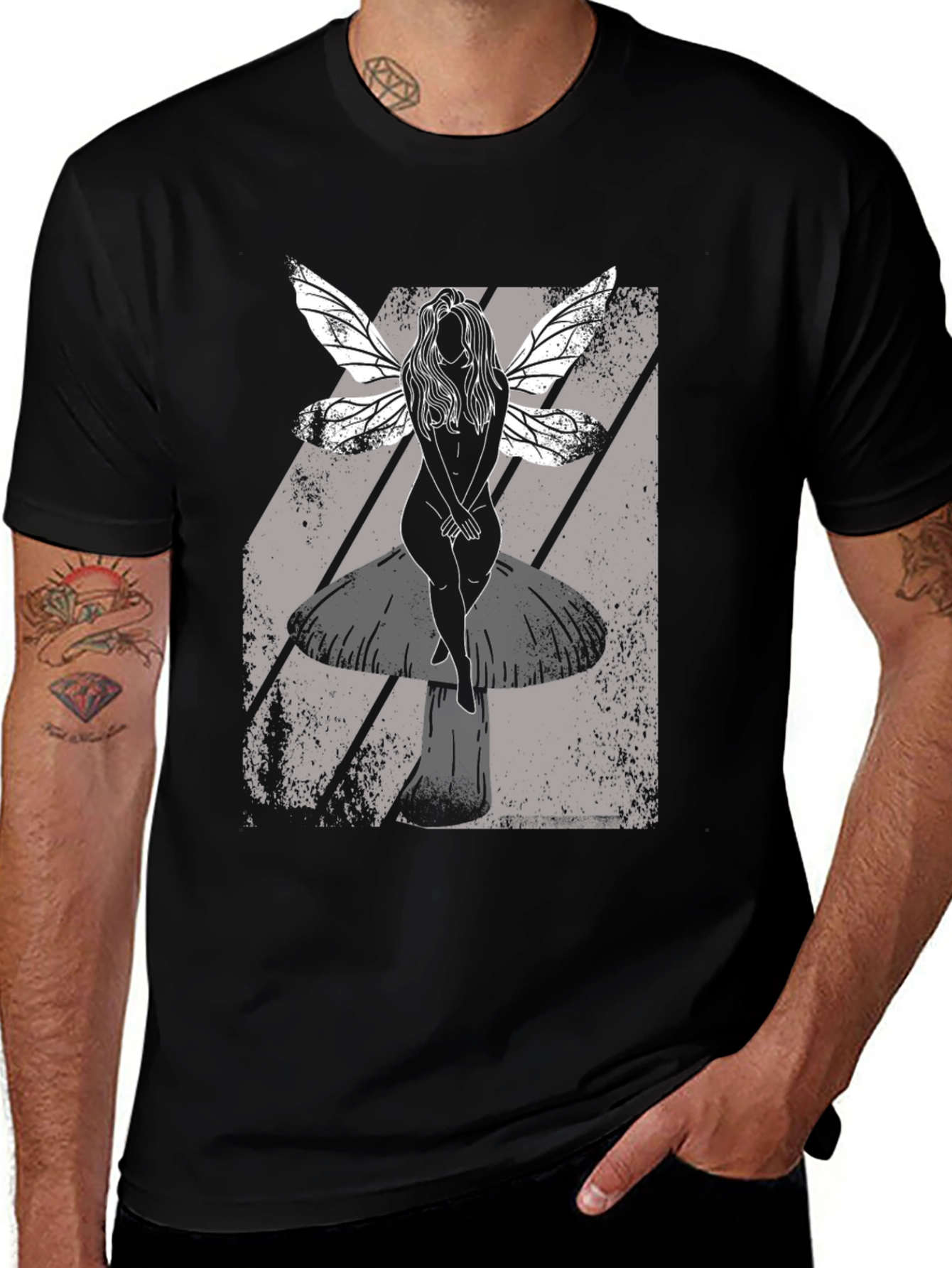 Fairy on Mushroom T-Shirt - Unique Graphic Tee