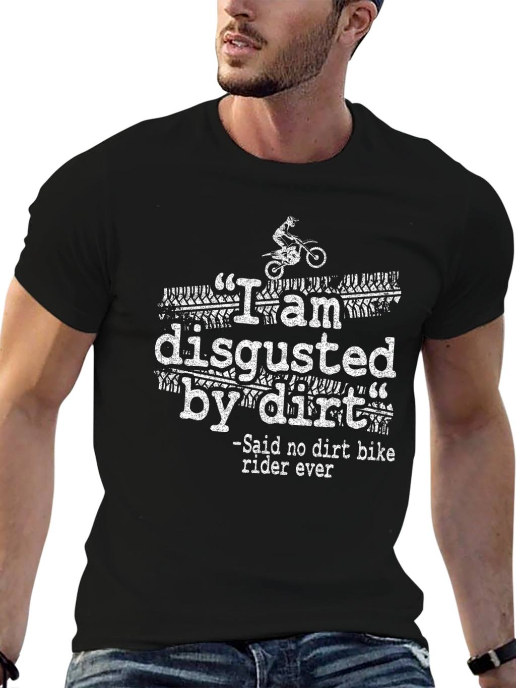 Dirt Bike Rider Black Graphic Tee