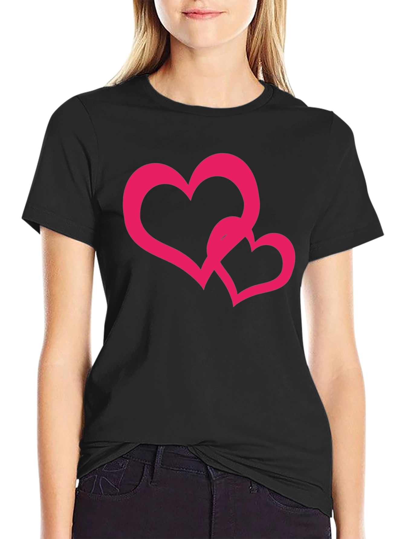 Heart Graphic Black Tee - Stylish Casual Wear