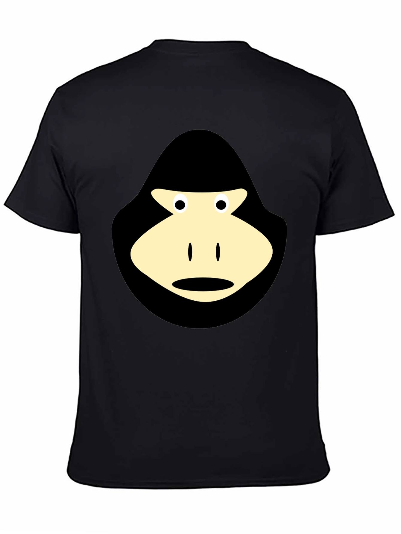 Black T-Shirt with Cartoon Gorilla Graphic