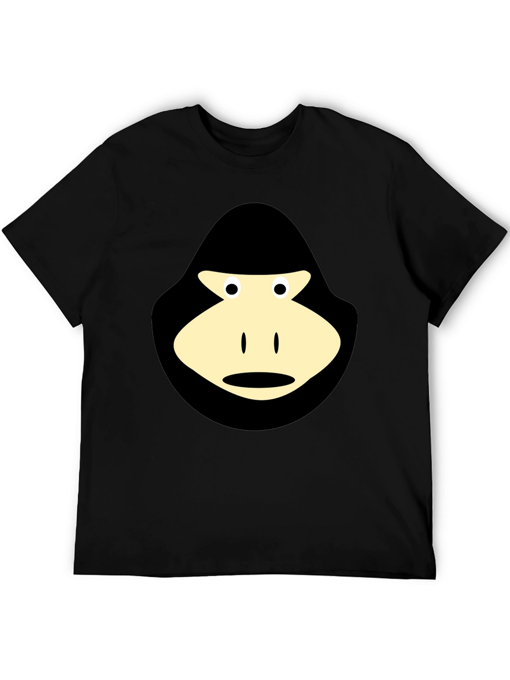 Black T-Shirt with Cartoon Gorilla Graphic