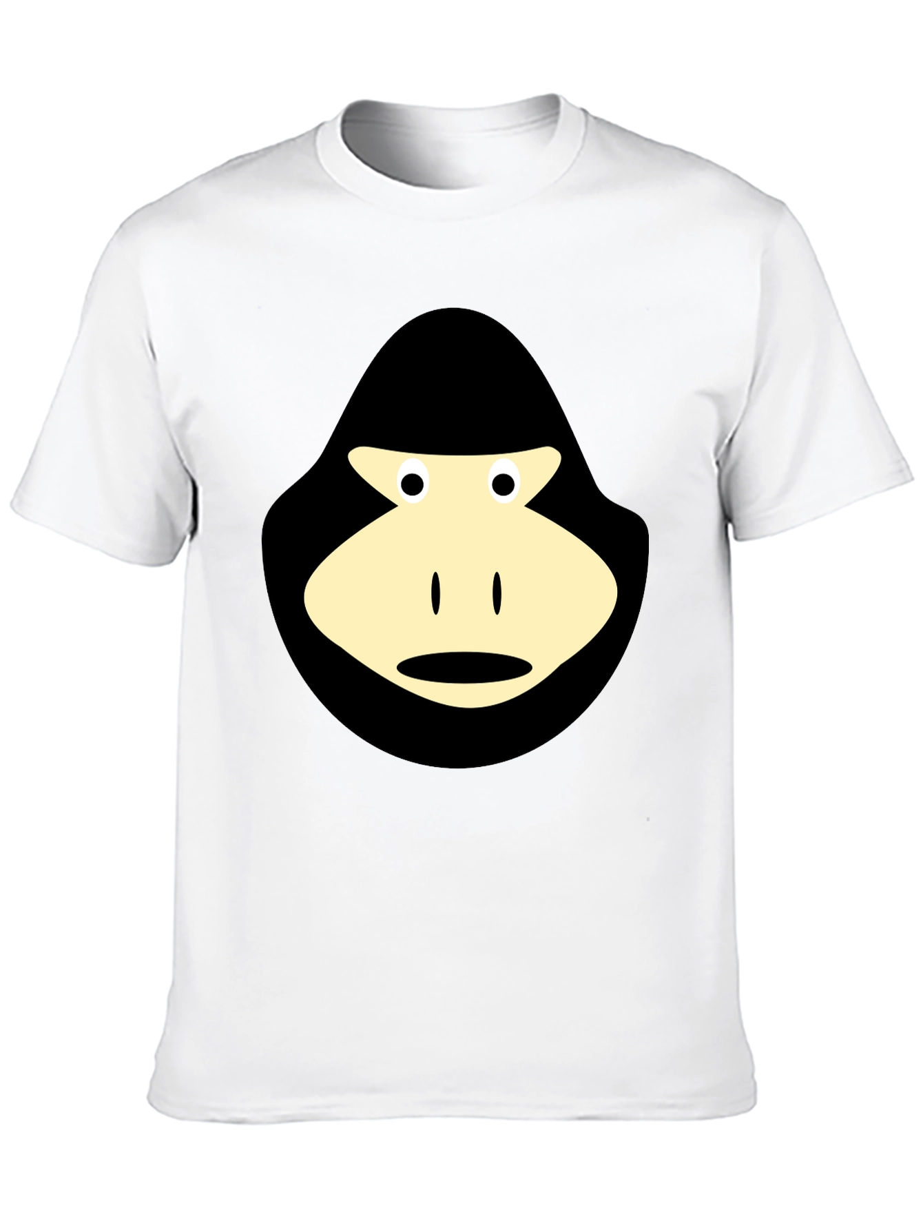 Black T-Shirt with Cartoon Gorilla Graphic