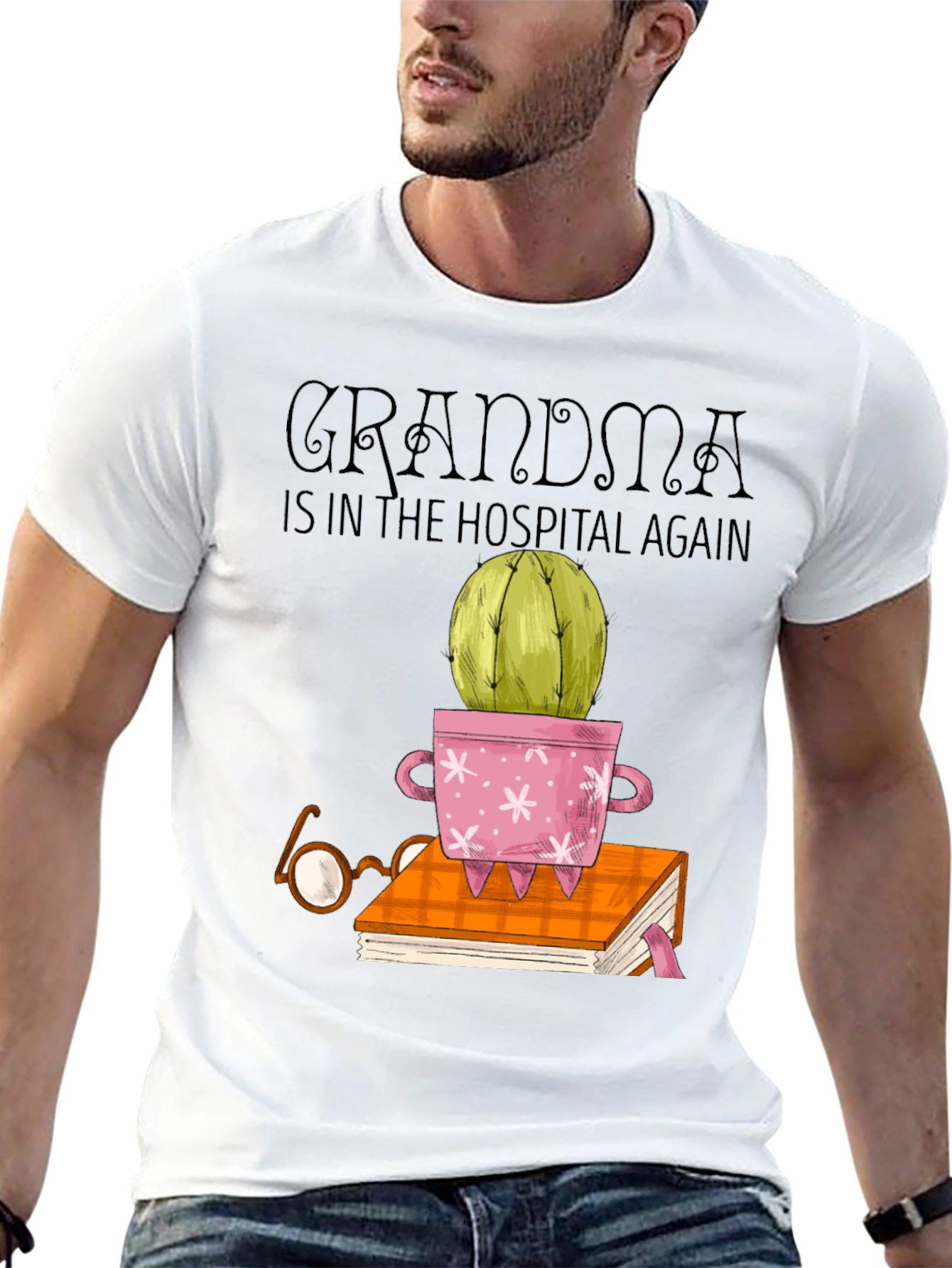 Grandma Hospital Cactus Bookworm T-Shirt