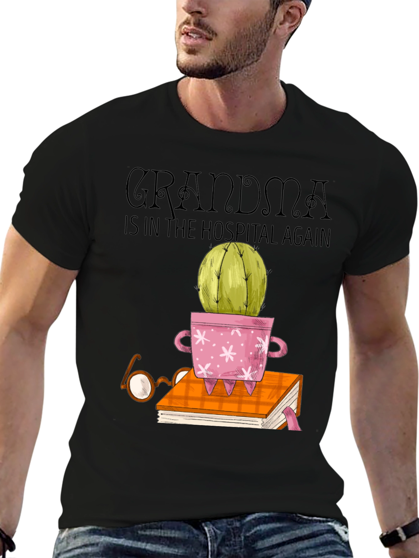 Grandma Hospital Cactus Bookworm T-Shirt