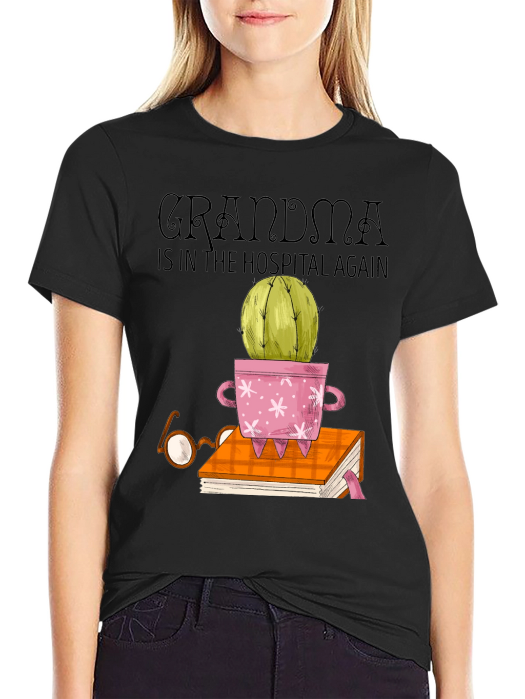 Grandma Hospital Cactus Bookworm T-Shirt