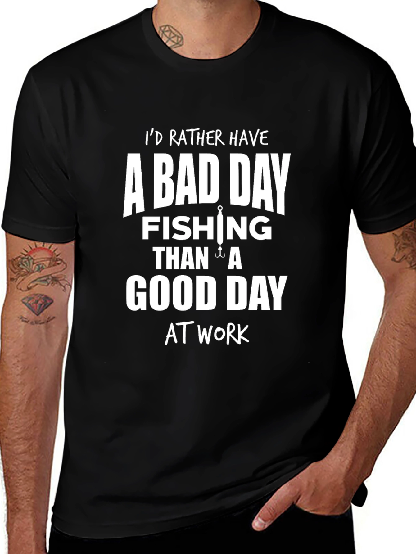 Fishing T-Shirt - Bad Day Fishing Good Day Work