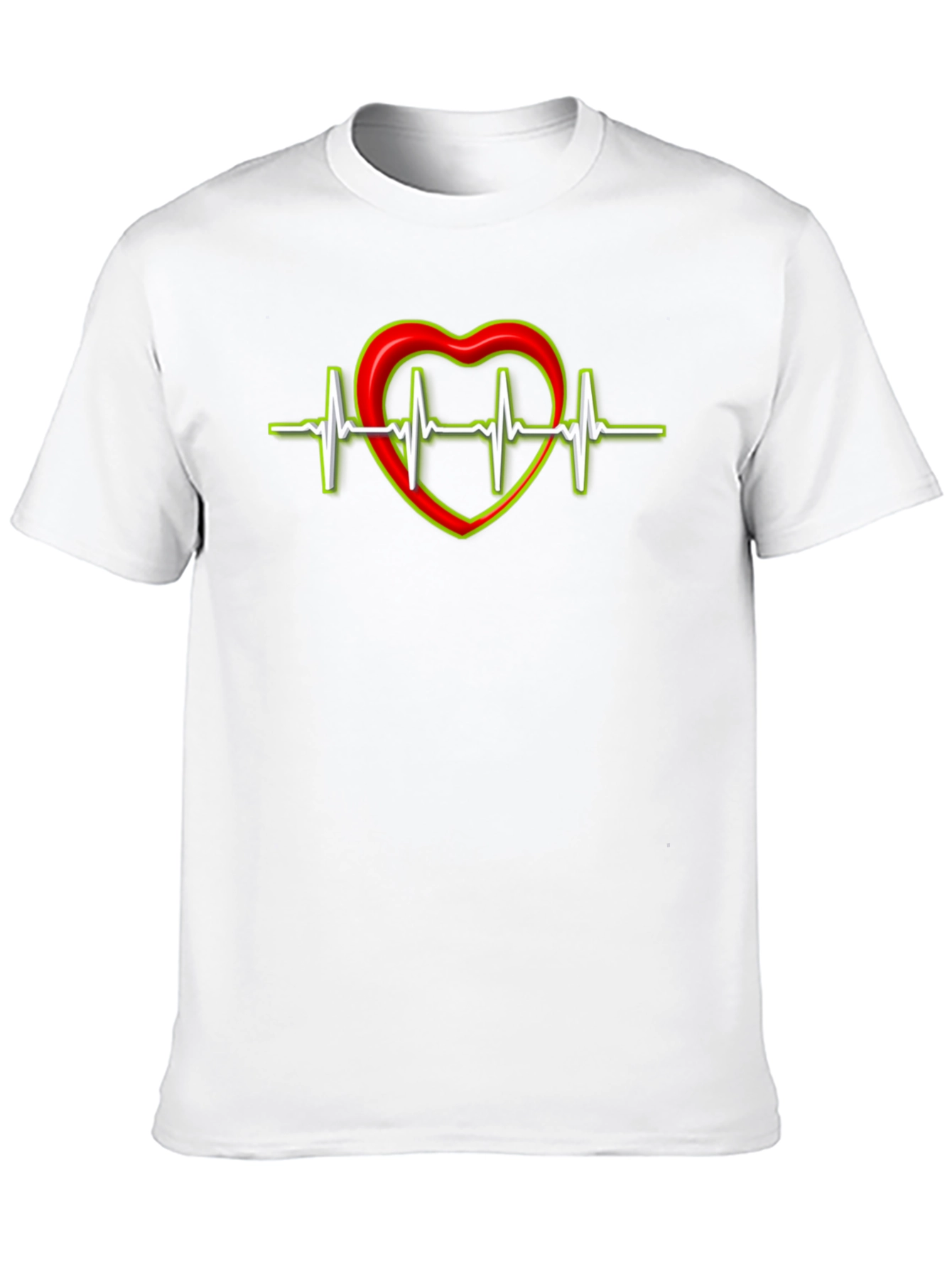 Heartbeat Heart Graphic T-Shirt - Black