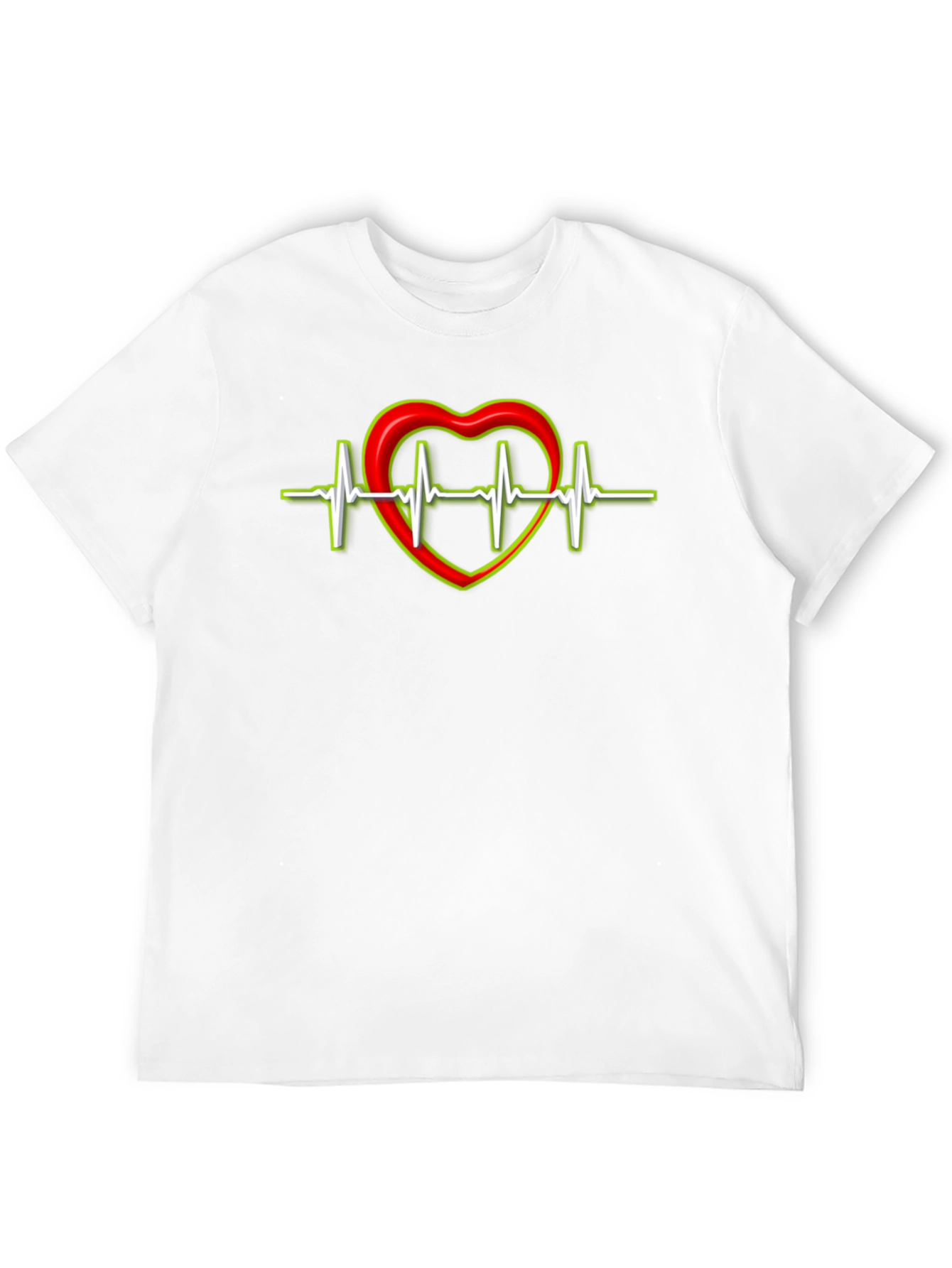 Heartbeat Heart Graphic T-Shirt - Black